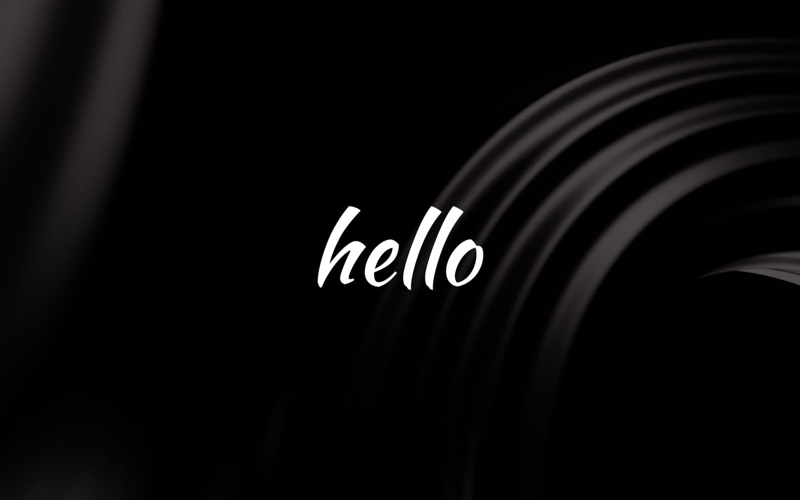 Word "hello" on the dark background